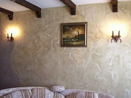 Dekoratív vakolat falak tenni a kezüket, fotó, videó