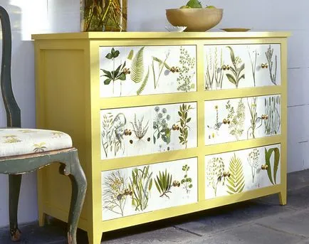Decoupage bútorok saját kezűleg, az ötlet a festés és a helyreállítás stílusban Shabby-chic, vintage, és Provence