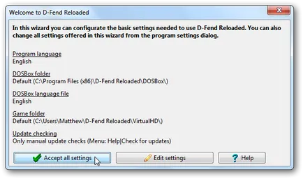 D-Fend Reloaded dos futtatni kedvenc játékok Windows 7, XP és Vista