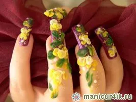 Nail design szárított virágok - szokatlan és helyi (köröm design) Nail design szárított virágok - szokatlan és fontos