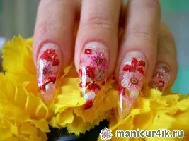 Nail design szárított virágok - szokatlan és helyi (köröm design) Nail design szárított virágok - szokatlan és fontos