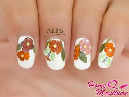 Nail design szárított virágok kép és video tutorials (tervezés) Nails tervezés szárított virágok kép és videó oktatóanyagok