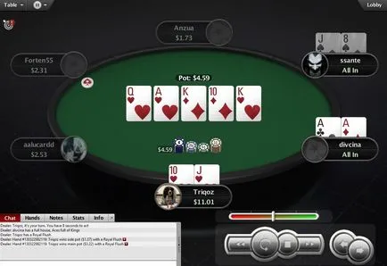 Royal flush a pókerben a valószínűsége, hogy a kombináció gyűjteni