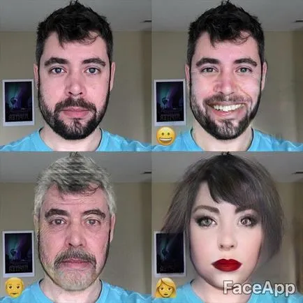 Faceapp - a programot az arcokat a képen (add mosolyog, öregedés, megújulás, a változás