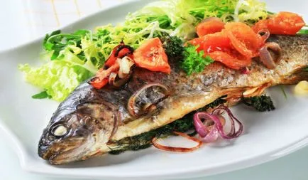 Trout sült a kemencében