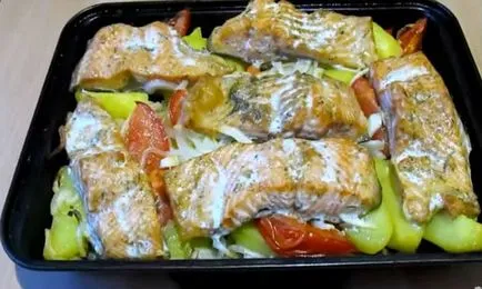 Trout sült a kemencében