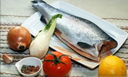 Trout sült a kemencében