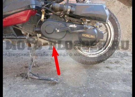 Fotók helyett olajat a motor és a sebességváltó robogó, Alisa-motorok (olaj) Fotók a csere az olaj a motor és a sebességváltó robogó, Alisa-motorok
