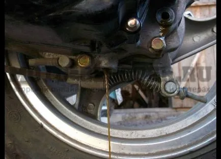 Fotók helyett olajat a motor és a sebességváltó robogó, Alisa-motorok (olaj) Fotók a csere az olaj a motor és a sebességváltó robogó, Alisa-motorok