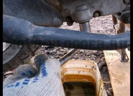Fotók helyett olajat a motor és a sebességváltó robogó, Alisa-motorok (csere) Fotók a csere az olaj a motor és a sebességváltó robogó, Alisa-motorok