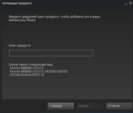 Hogyan lehet aktiválni a kulcsot a Steam
