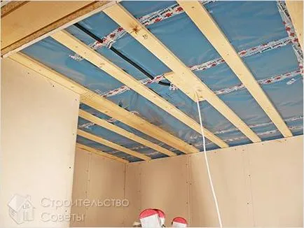 Hogyan erősít a gipszkarton a mennyezet - a technológia a rögzítés a mennyezet gipszkarton (gipszkarton) Hogyan erősít a gipszkarton a mennyezet - szerelési technológia gipszkarton a mennyezet