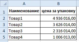 Hogyan oszlik oszlop az Excel a 1000-es szám, ugyanakkor