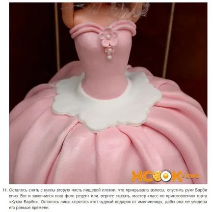 Hogyan készítsünk egy tortát a lányok - Barbie - öntött, recept, fotó