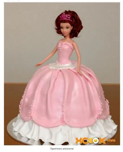 Hogyan készítsünk egy tortát a lányok - Barbie - öntött, recept, fotó