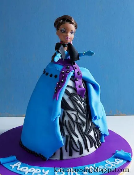 Hogyan készítsünk egy tortát a lányok - Barbie - öntött, recept, fotó