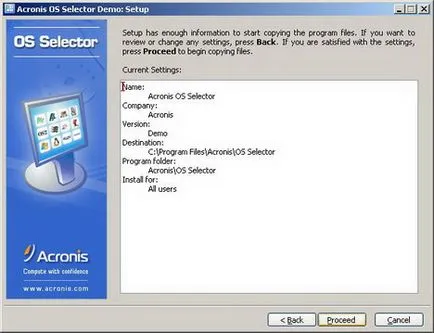 Hogyan kell telepíteni a több operációs rendszer egy PC Acronis OS Selector