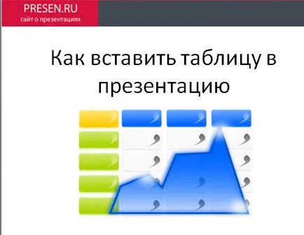 Hogyan lehet behelyezni egy asztalon egy PowerPoint prezentáció
