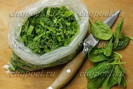 Hogyan befagyasztja a téli spenót - három módszer a fagyasztás, a recept egy fotót