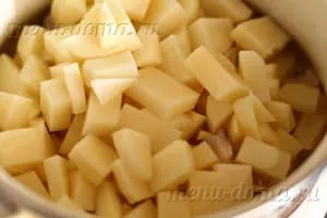 Burgonya, csirke pörkölt a pot recept lépésenként (lépésről lépésre) Burgonya, párolt csirke a pán-lépésre recept