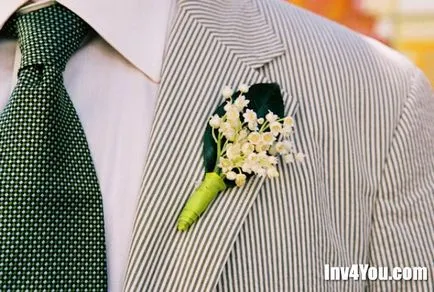 Készítmények esküvői csokrok pionokról, liliom, tulipán, liliom, orchidea, szegfű, brossok és