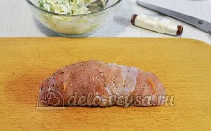 Csirke tekercs sajttal és fokhagymás recept egy fotó - egy lépésről lépésre főzés csirke tekercs sajttal (fokhagyma) Csirke tekercs sajttal és fokhagymás recept egy fotó - egy lépésről lépésre főzés csirke tekercs sajttal