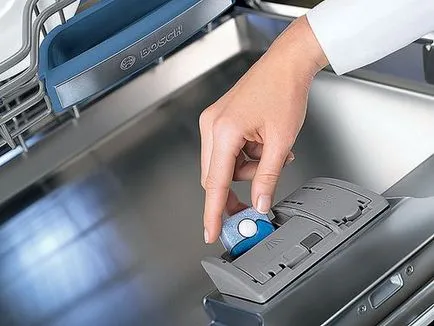 Hová tegye a tablettát a mosogatógép édességet, Bosch, Hansa, siemens