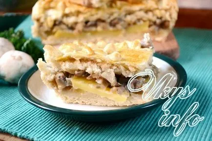 Pie burgonyával és gombával recept egy fotó