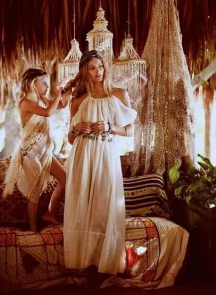A ruha textília a boho stílusú esküvői szarafan és a modell, hogyan kell varrni vagy horgolt (ruha) A ruha textília a boho stílusú esküvői szarafan és a modell, hogyan kell varrni vagy horgolt