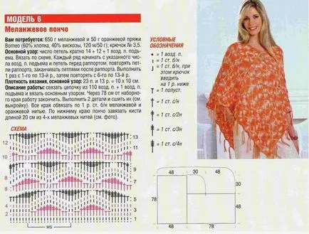Poncho horgolt - ábrái és leírásai a nők, az órák fotók és videó (műhelyek) Poncho horgolt - ábrái és leírásai a nők, az órák fotók és videó