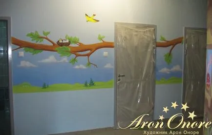 Rajzok a falakon a Gyermekkórház Murals, stúdió Aron Onore