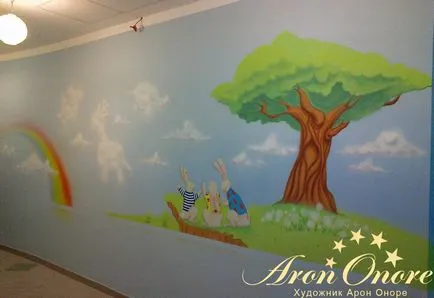 Rajzok a falakon a Gyermekkórház Murals, stúdió Aron Onore