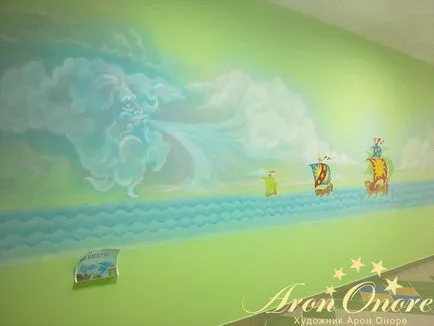 Rajzok a falakon a Gyermekkórház Murals, stúdió Aron Onore