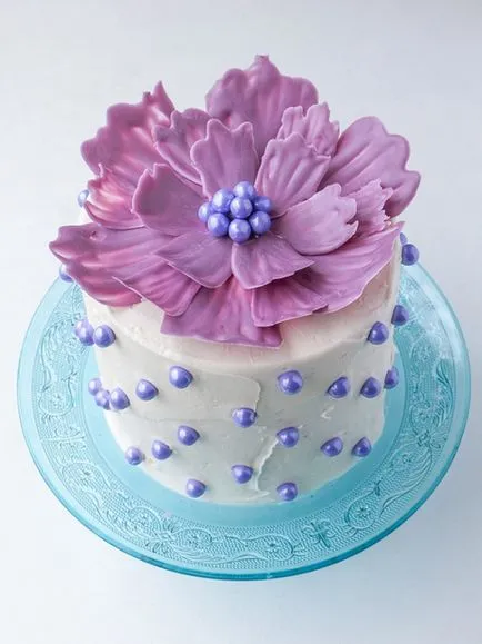 Csokoládé torta virágok saját kezűleg a mester osztály fotók