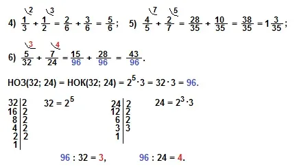 Összeadás és kivonás frakciók, matematika-ismétlés
