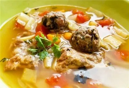 Húsgombóc leves, leves recept húsgombóc