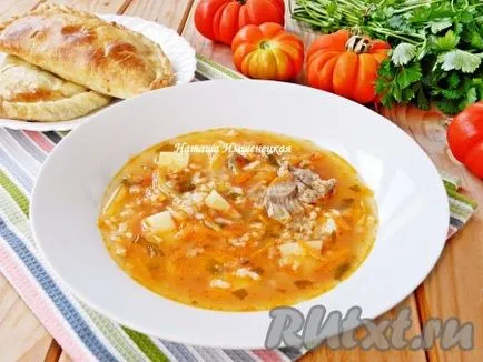 Leves paradicsom és rizs - egy recept fotó (rizs) Leves paradicsom és rizs - a recept egy fotó