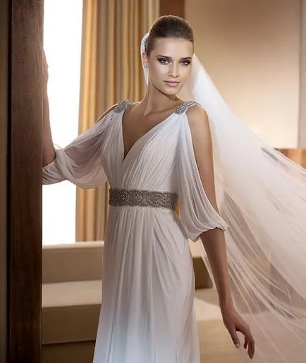 Esküvői ruha a görög stílusban (fotó), csokrok (Wedding) Esküvői ruha a görög stílusban (fotó), csokrok