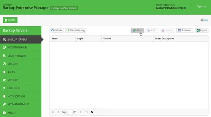 Telepítési és konfigurációs veeam biztonsági Enterprise Manager - Alapváltozattal VMware vSphere