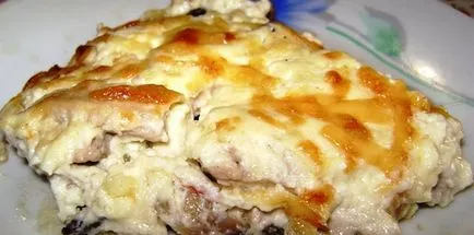Julien egy serpenyőben csirke és gomba recept