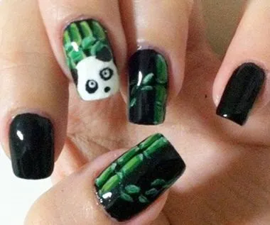 19 Fotók köröm design kép egy panda