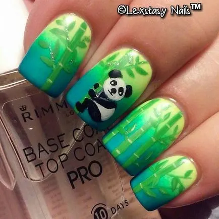 19 Fotók köröm design kép egy panda