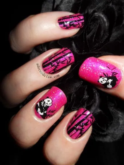 19 Fotók köröm design kép egy panda