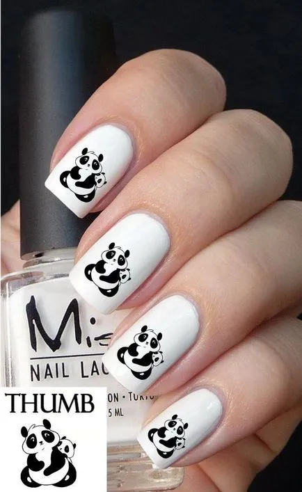 19 Fotók köröm design kép egy panda