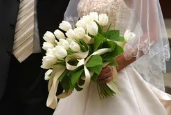Menyasszonyi csokor szalaggal stílusosan Ombre, egyrészt, vízesések és vidd - egy csomó fotó (a menyasszony) Menyasszonyi csokor szalaggal stílusosan Ombre, egyrészt, vízesések és vidd - sok fotót