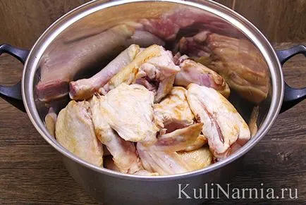 Chakhokhbili csirke recept fényképpel (csirke) Chakhokhbili csirke recept egy fotó