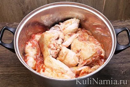 Chakhokhbili csirke recept fényképpel (chakhokhbili csirke) Chakhokhbili csirke recept egy fotó