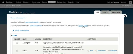 Drupal core frissítés a legújabb verzióra