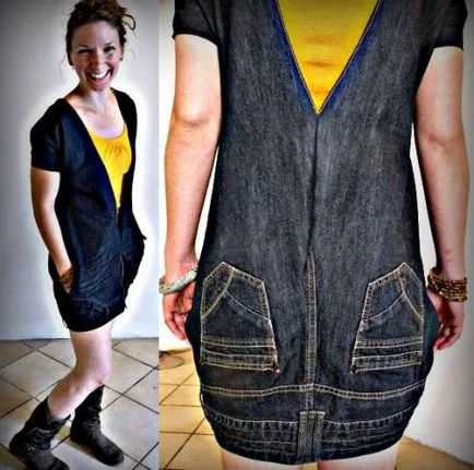 Denim nyári ruhát ősszel és télen a kezüket (téli) Denim nyári ruhát ősszel és télen saját kezűleg