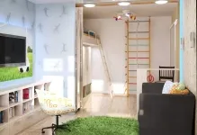 Nappali gyerekek ugyanabban a szobában a csarnok, fotók bútorok, tervezése és rendezési a szoba meleg, mint a (szoba) Nappali gyerekek ugyanabban a szobában a csarnok, fotók a bútorok, a design és rendezési, meleg szobában